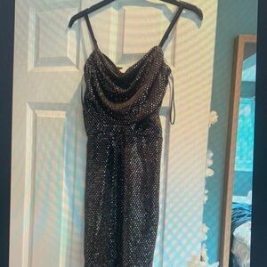 Chic Black Mini Dress with Sparkling Details